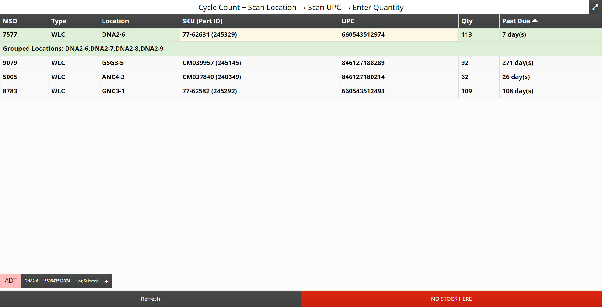 Cycle Count Screenshot Number 2 of 4